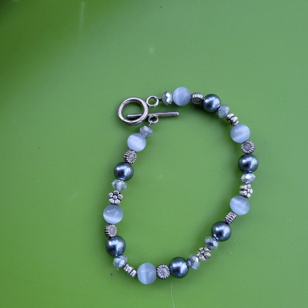Modern Blue Beaded‎ Glam Bracelet Fashion Jewelry